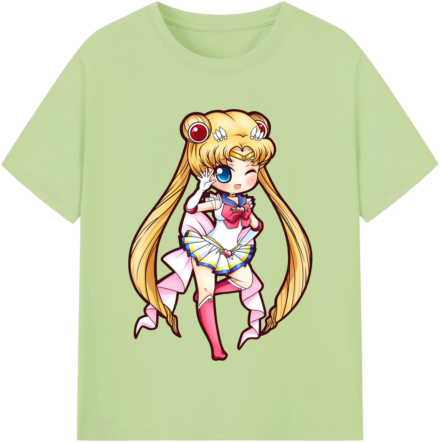 （画像用） 美少女戦士セーラームーン 月野 うさぎ つきの うさぎ Sailor Moon Tsukino Usagi 綿100％半袖Tシャツ（フロントプリント）